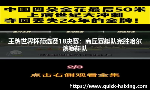 王牌世界杯预选赛18决赛：商丘赛艇队完胜哈尔滨赛艇队